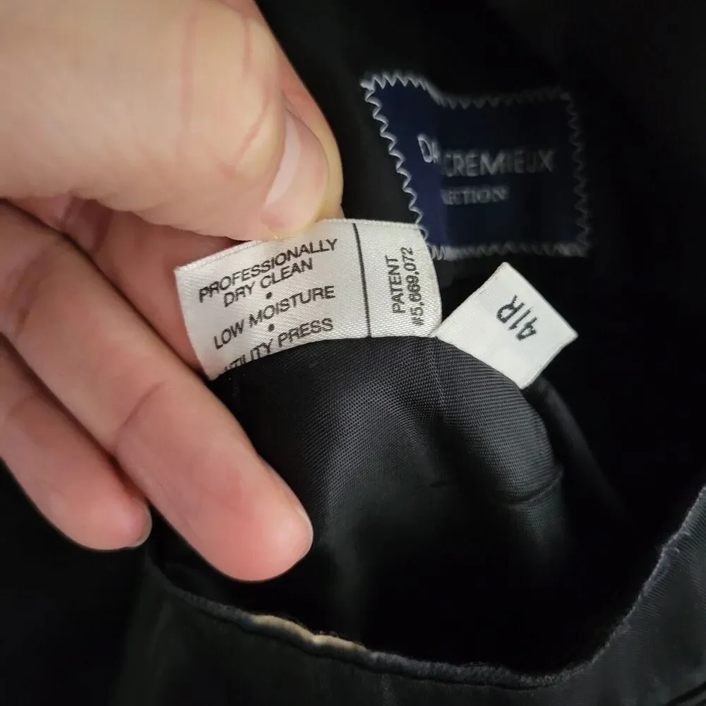 LORO PIANA x DANIEL CREMIEUX Black Blazer Jacket *FLAWS* SIZE 41R
